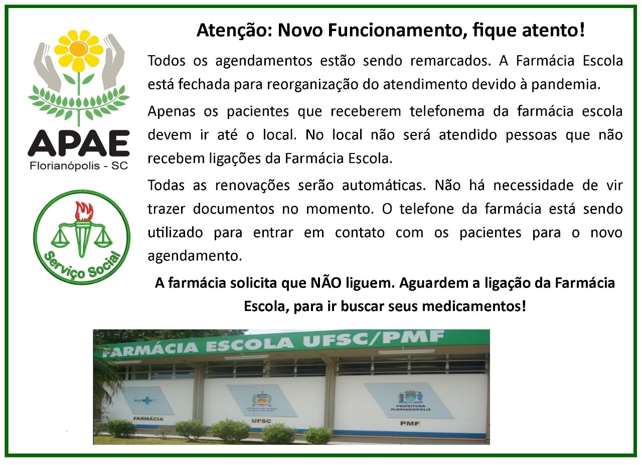 Atenção! Mudanças na Farmácia Escola da UFSC