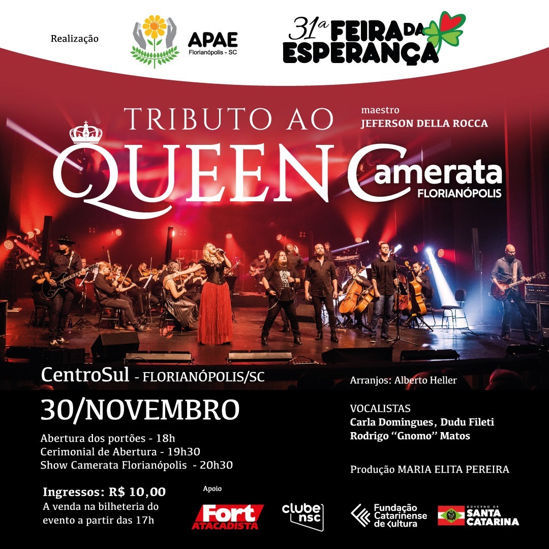 Tributo ao Queen na abertura da 31ª Feira da Esperança APAE