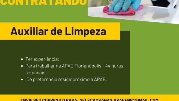 Vaga Auxiliar de Limpeza