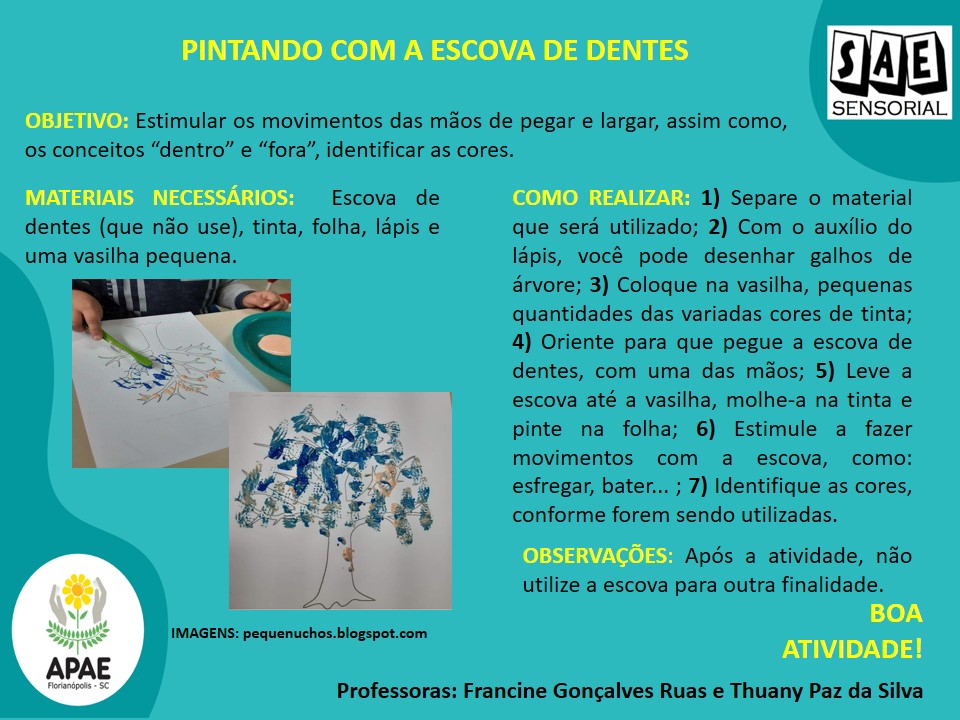 Pintando com a Escova de Dente - SAE Sensorial