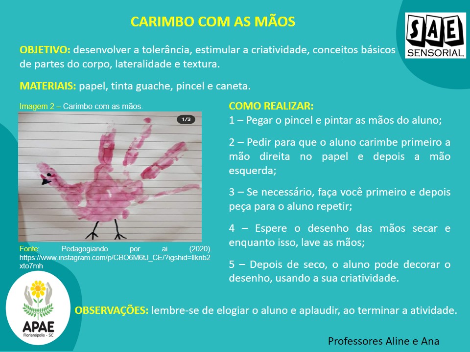 Carimbo com as Mãos - SAE Sensorial